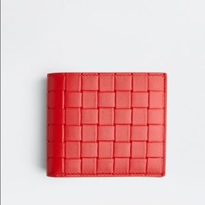 bottega veneta red unisex wallet